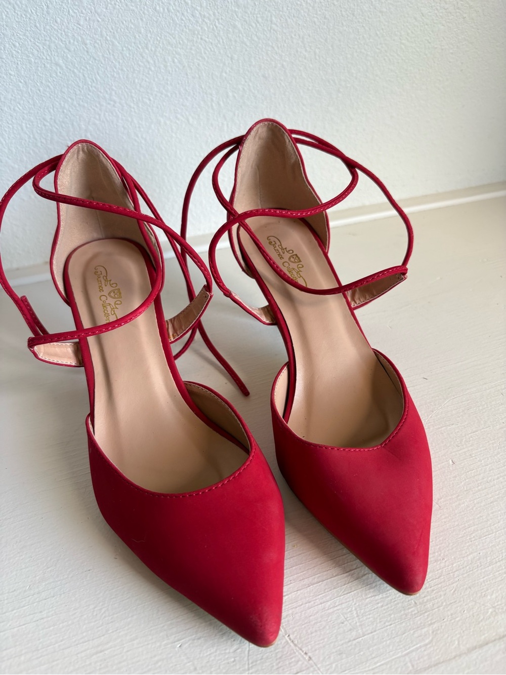 Red Lace-Up Heels